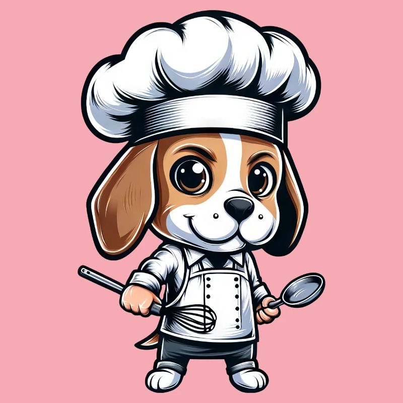 Cute Beagle Chef Comic Design