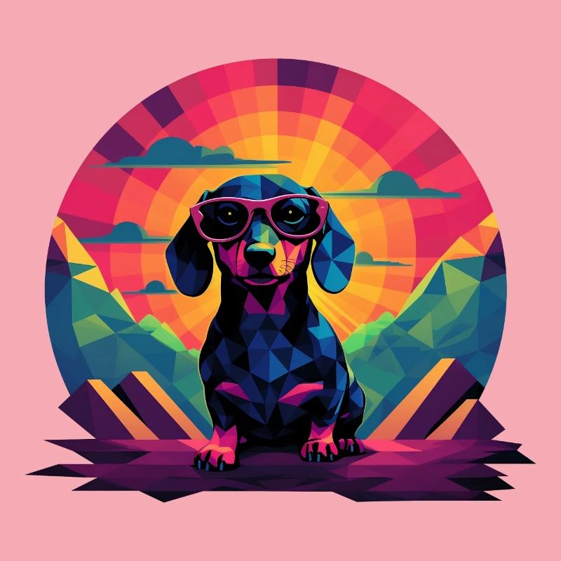 Synthwave Dachshund (no1)
