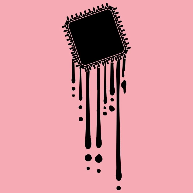 processor melt drops graffiti cpu computer