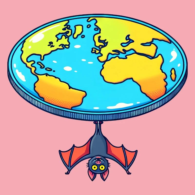 Cache-cache de chauve-souris de la terre plate