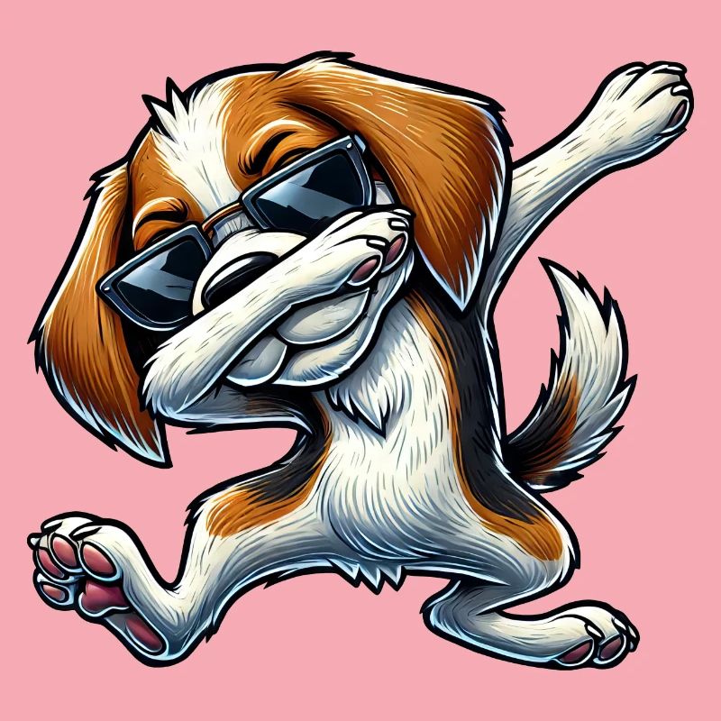 Cute Beagle Dog Dabbing Cartoon Dab