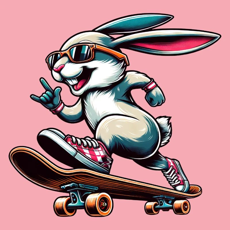 Cool Skateboarder Easter Bunny Design