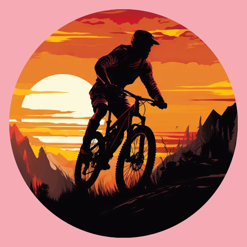 Silhouette de cycliste de descente VTT,