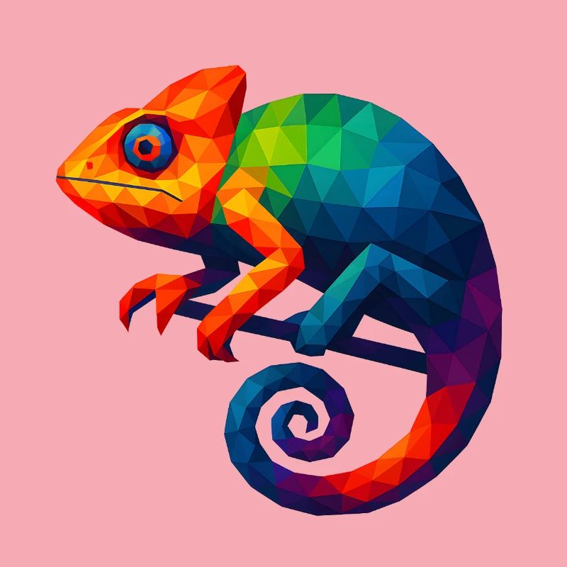 WPAP Stil Tiere - Chamäleon