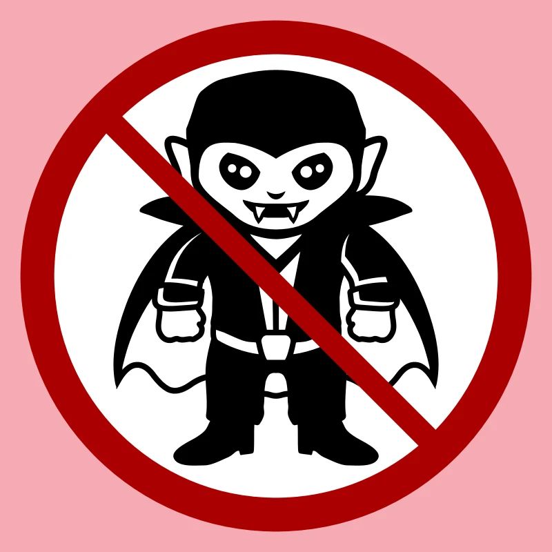 Pas un vampire ! Drôle de panneau d’interdiction Halloween