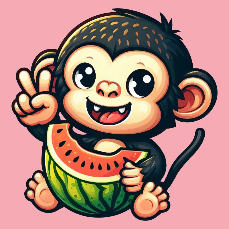 Chimpanzé à la pastèque et melon miel