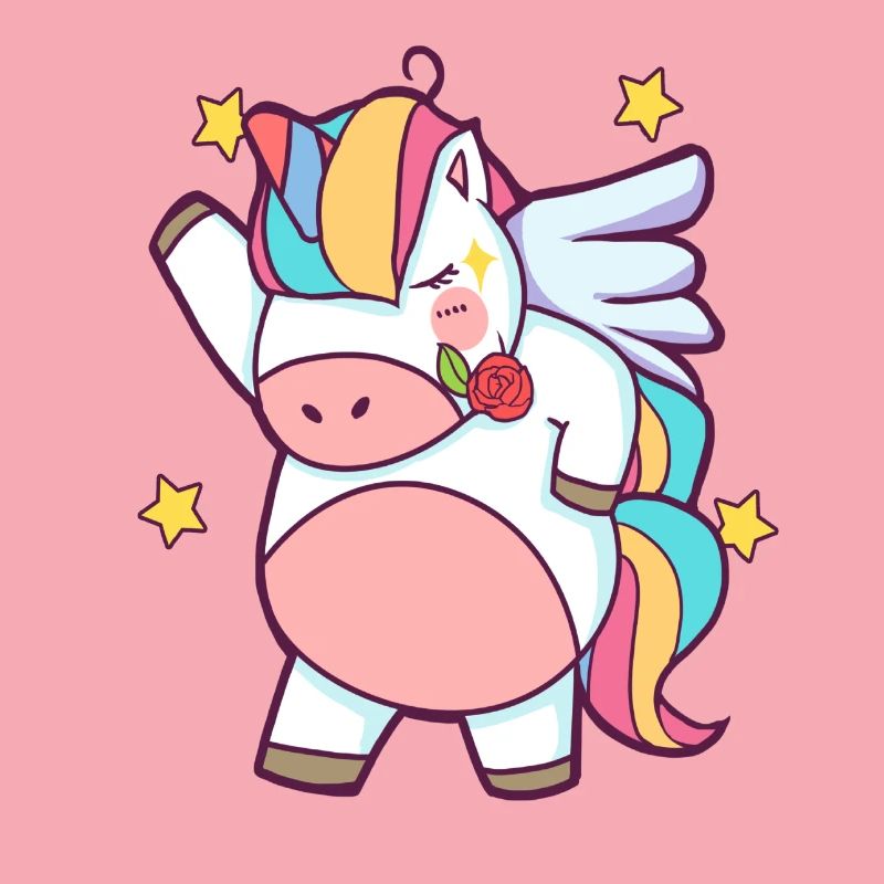 Dapping Einhorn - Dap Einhorn Tshirt mit Rose