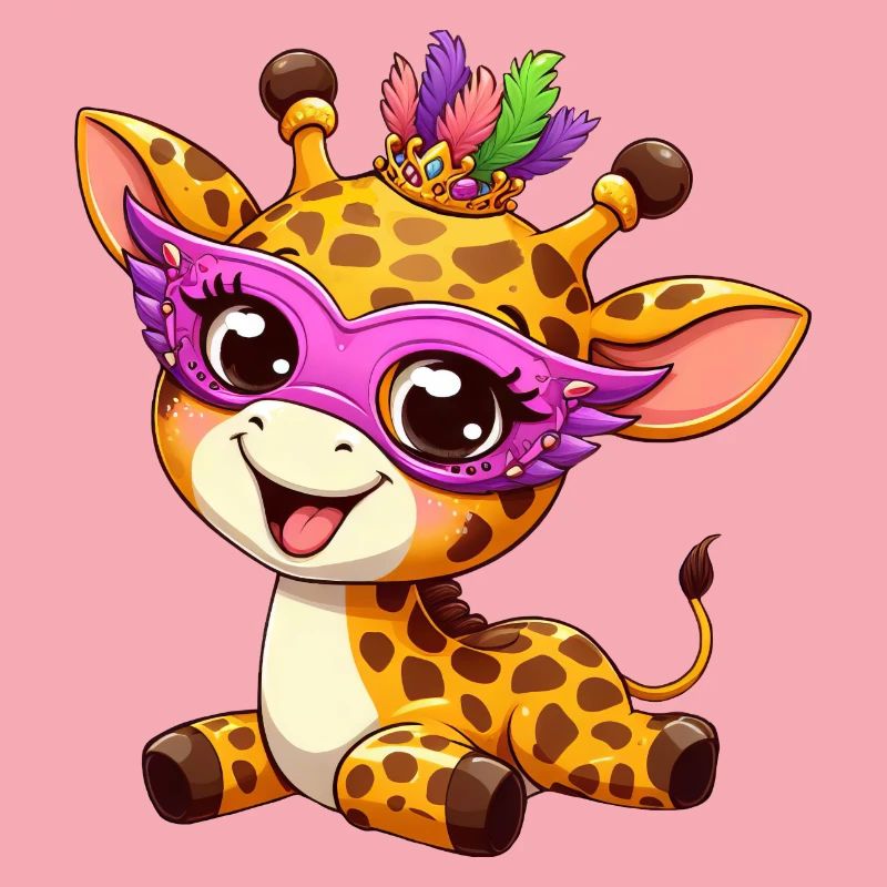 Girafe comique de Mardi Gras : Douce célébration