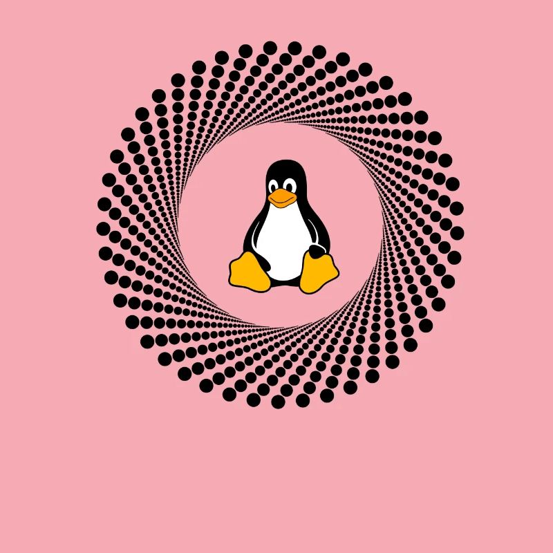 Computer System Pinguin Nerd pc inside Programm lo