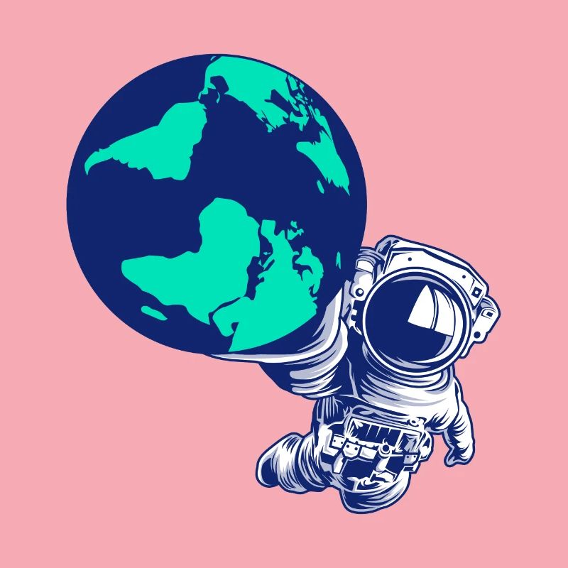 Astronaut Globe Universe Galaxy Solar System