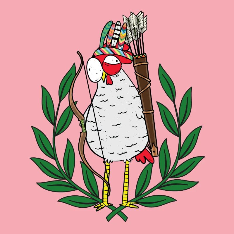 Chicken Warrior Hippie Chickens Arrow