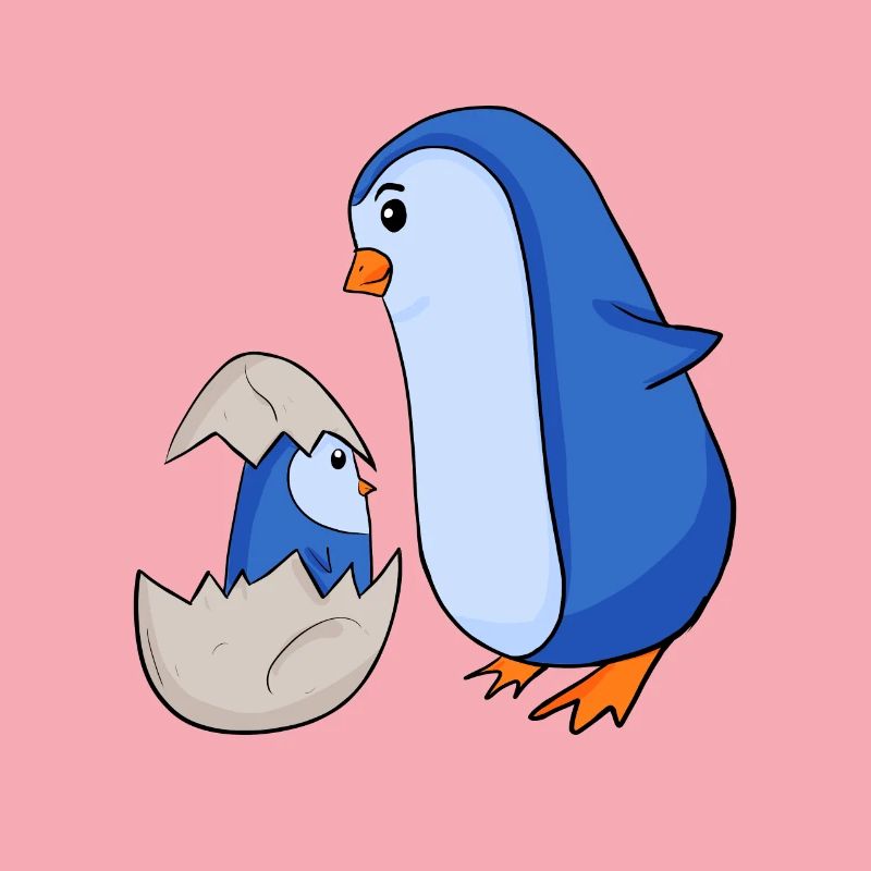 Pingouin avec Bébé Pingouin