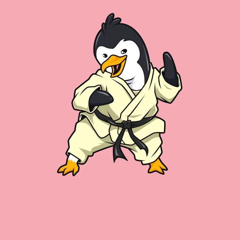 Comic Penguin does karate