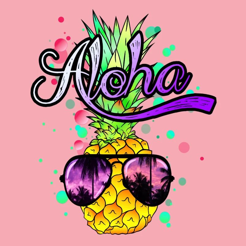 Aloha cool pineapple with sunglasses