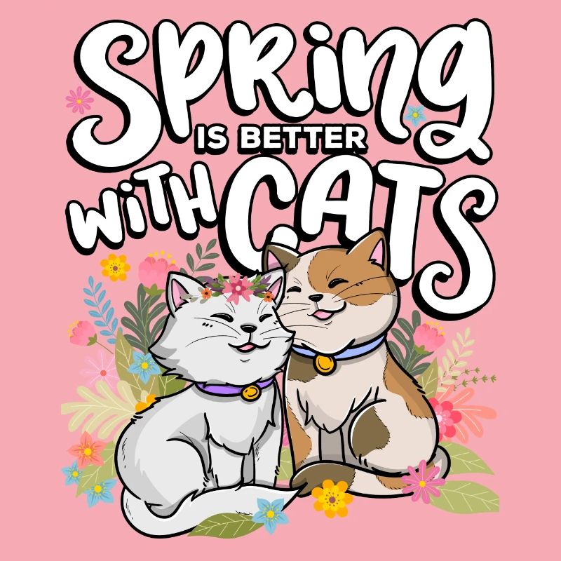 Spring is better with cats Spring time