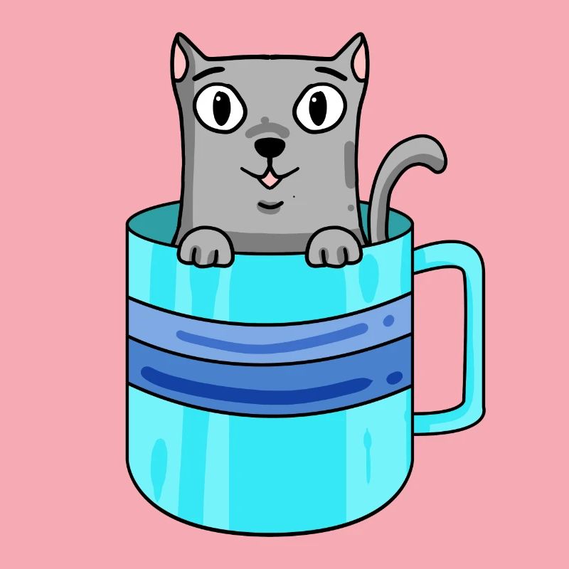 Chat mignon dans une tasse à café
