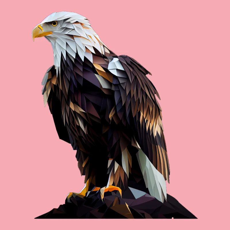 Conception polygonale cool avec un pygargue à tête blanche