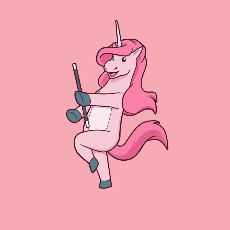 Comic Einhorn beim Twirling