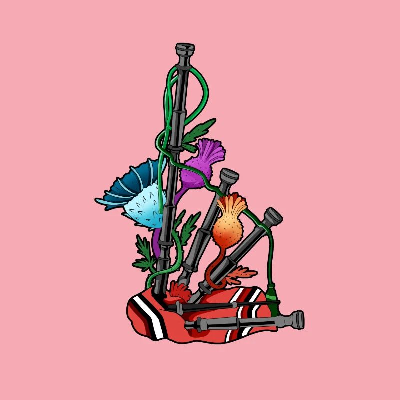 Chardon et cornemuse - Écosse