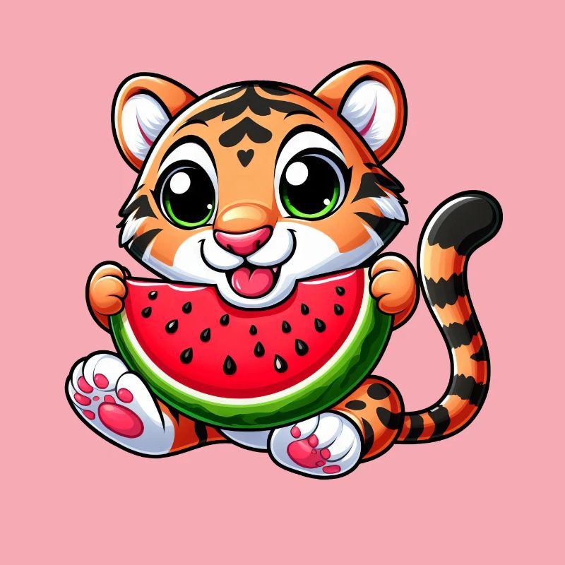 Chat Bengal Avec Pastèque Fruité Drôle