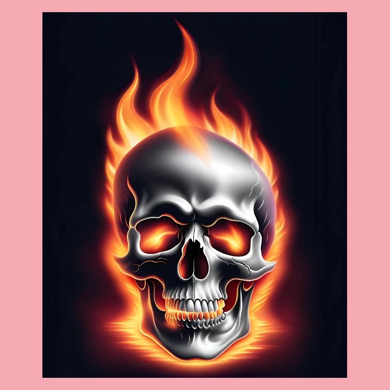 A skull on fire