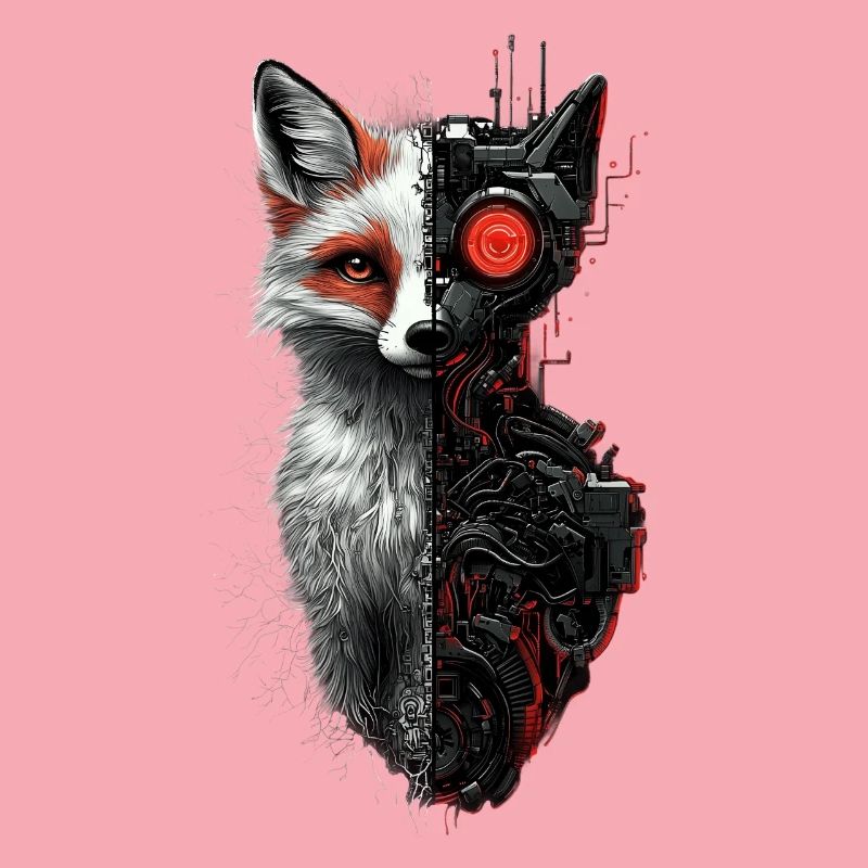 Funny Robot Fox Cyborg Animal Fox Cute Fox