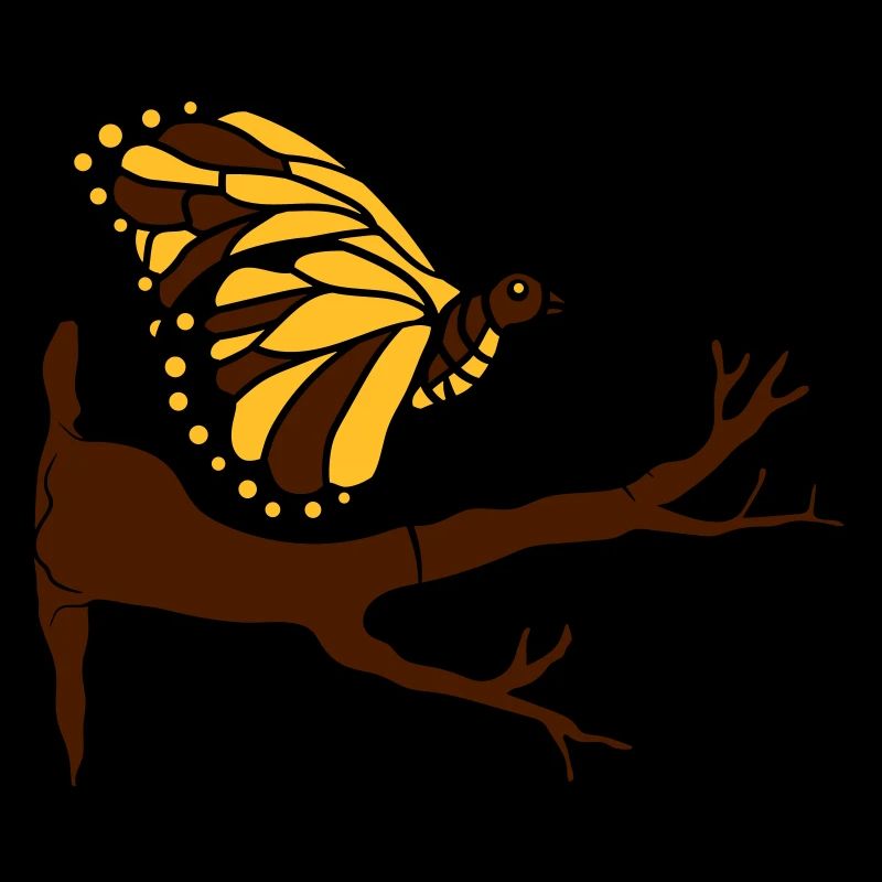 butterfly on branch tree forest insect wing