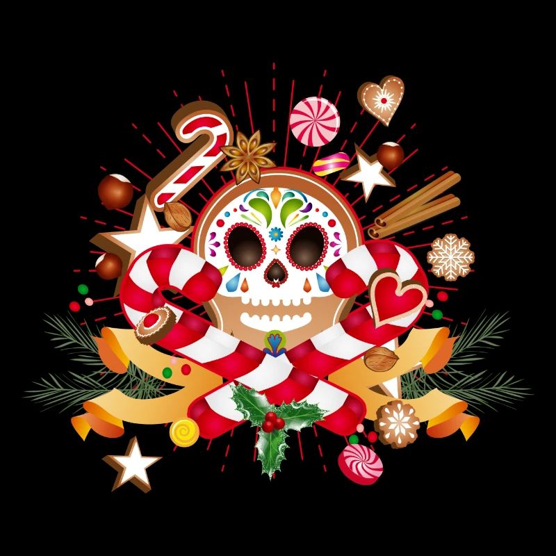 Gingerbread Man Sugar Skull Decor for Christmas
