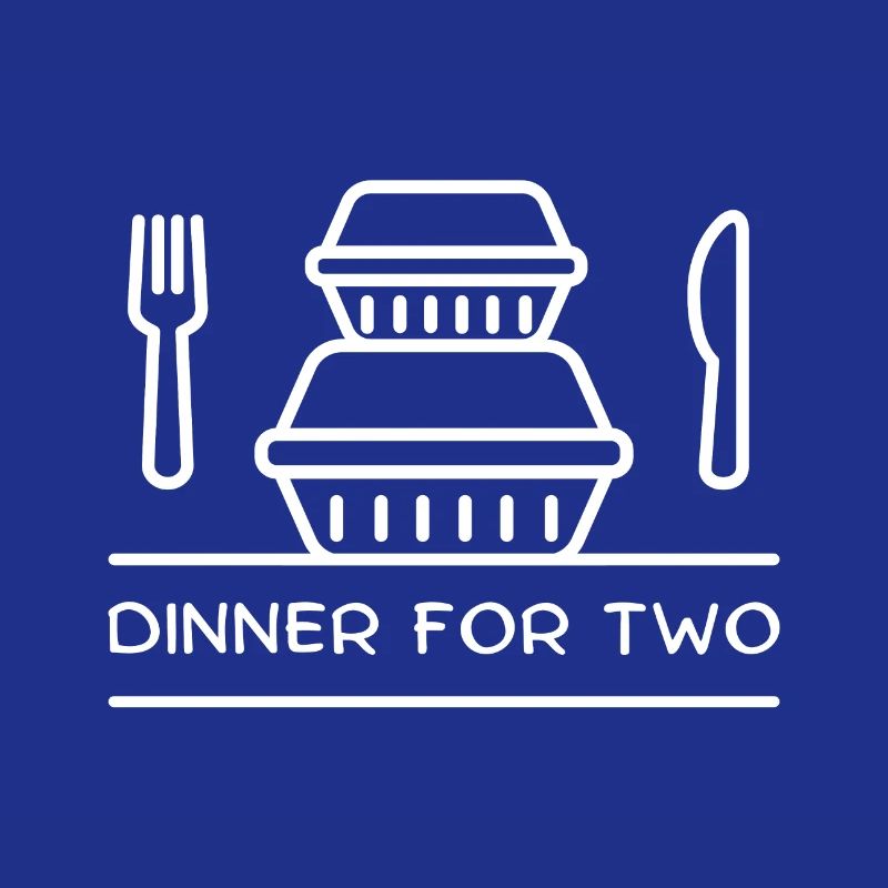 Dinner for two – takeaway boxes, fork, knife.