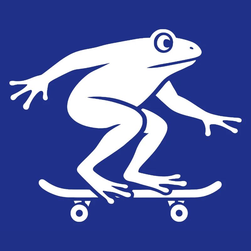 Minimalist Frog Toad Toad Skateboarder