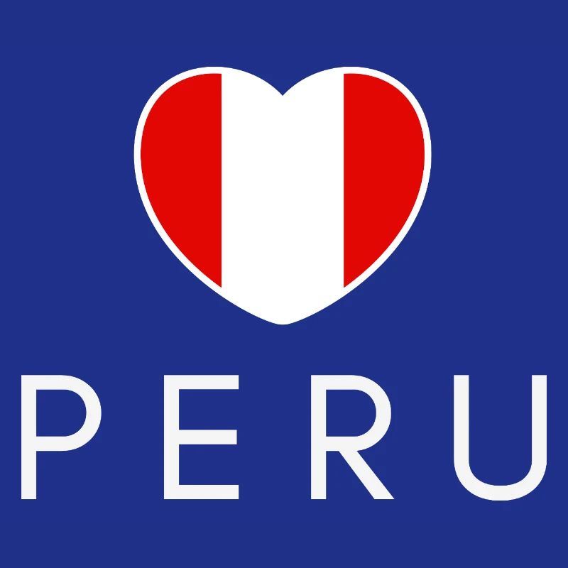 Heart with Peru flag, Peruvian pride