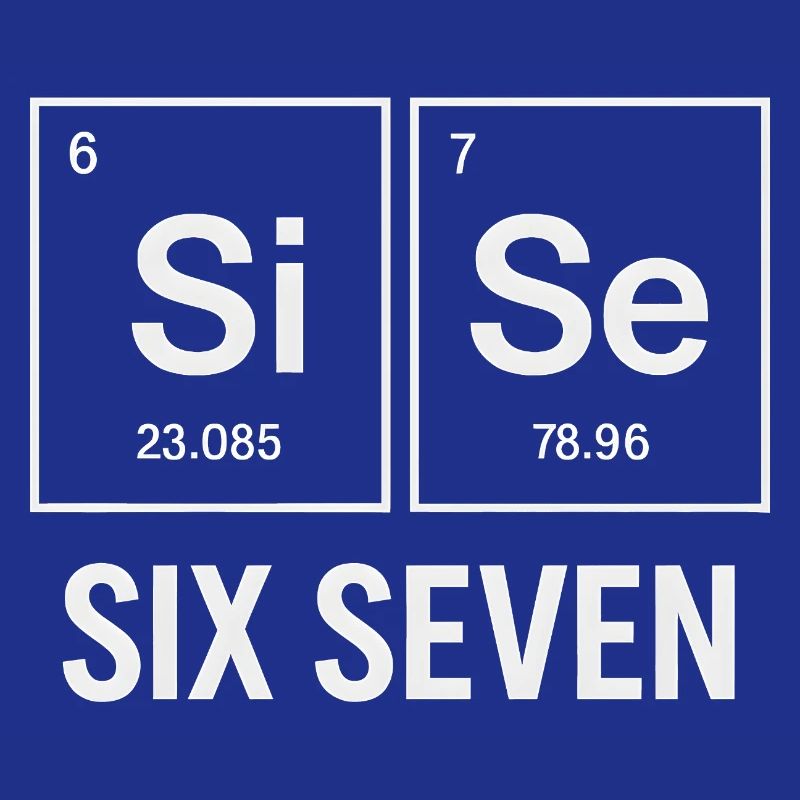 Six Seven 67 Meme Humor Elemente Chemie 