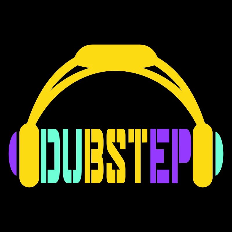 Dub Step Techno Music Party Club Text Headphones
