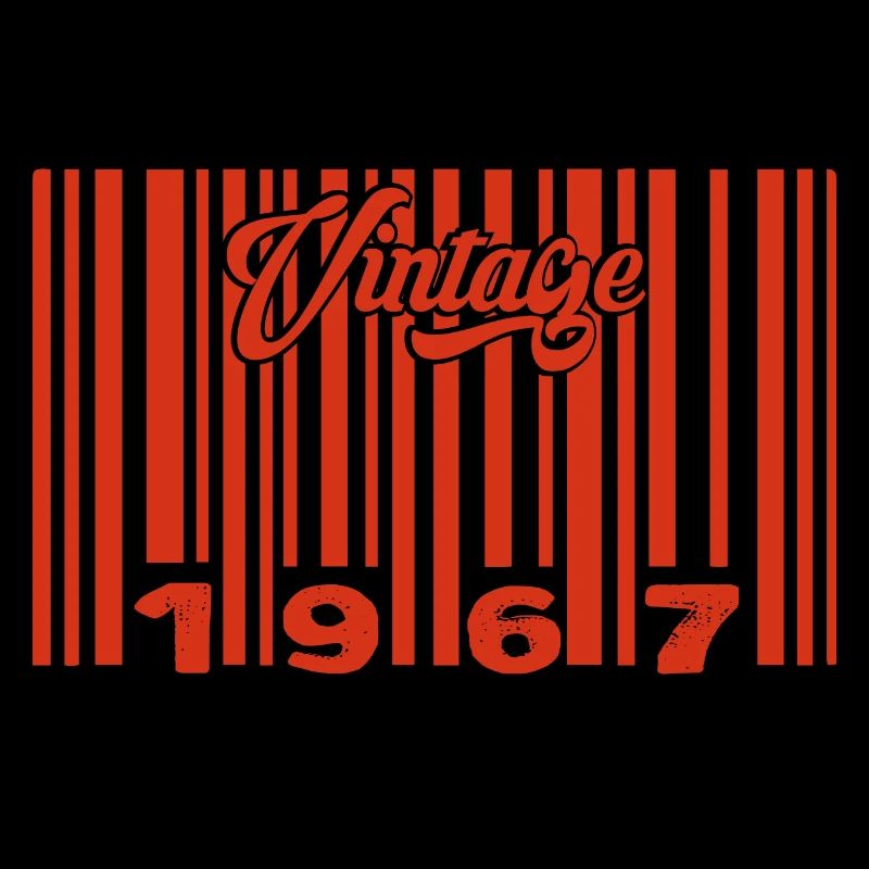 vintage 1967 né en 1967 58 ans bar code anniversai