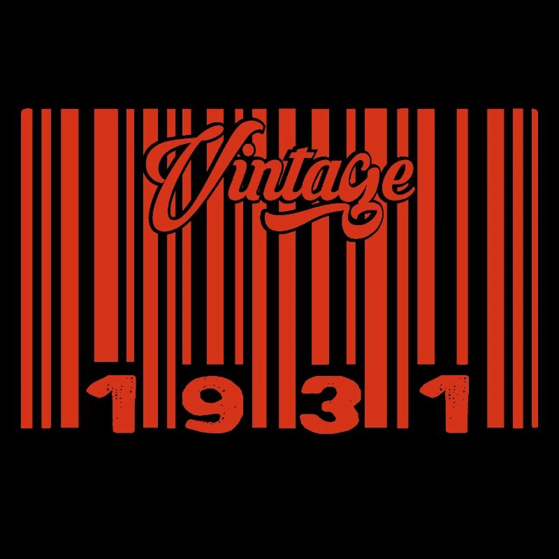 Vintage 1931 Born In 1931 94 Years Bar Code Anniversai