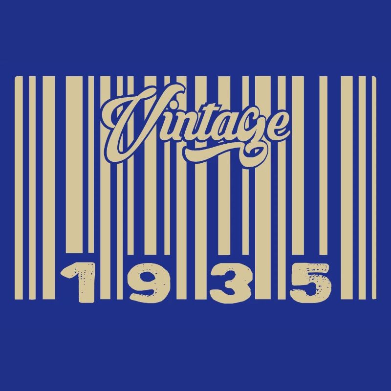 vintage 1935 Code barre 1935: Année 2025.