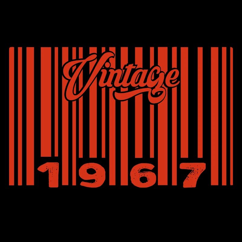 Vintage 1967 Born In 1967 58 Year Old Bar Code Anniversai