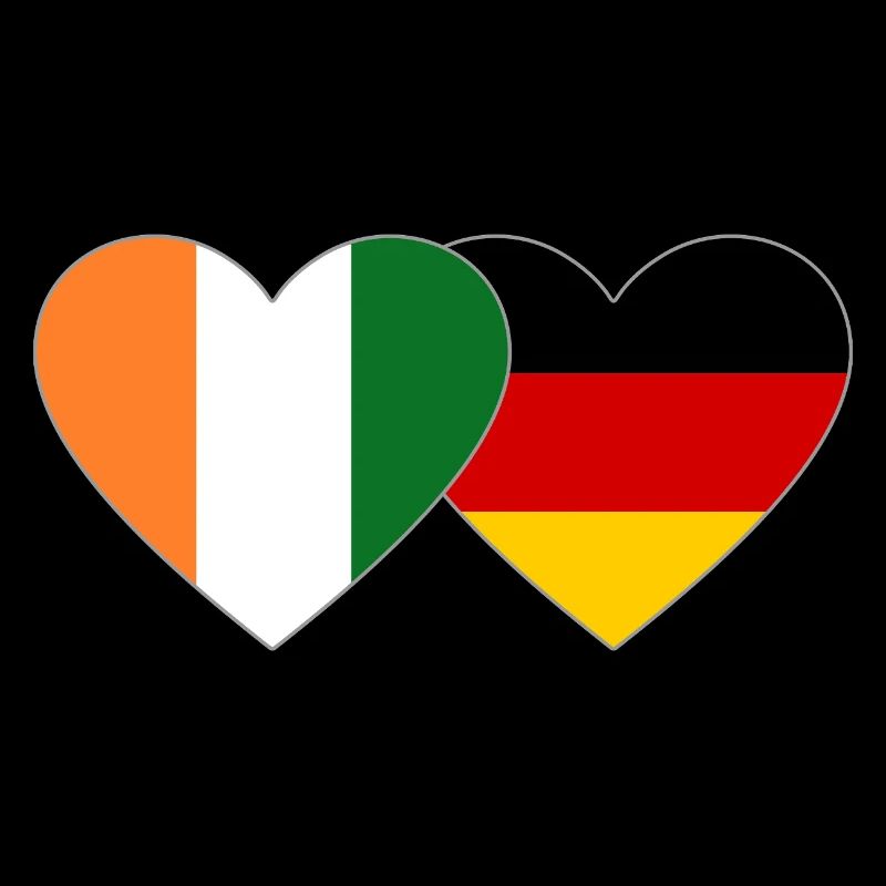 Côte d'Ivoire Germany Flag Heart