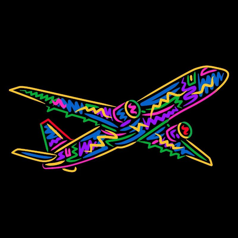 Buntes Flugzeug Flieger Kinder Herren Jungen Pilot