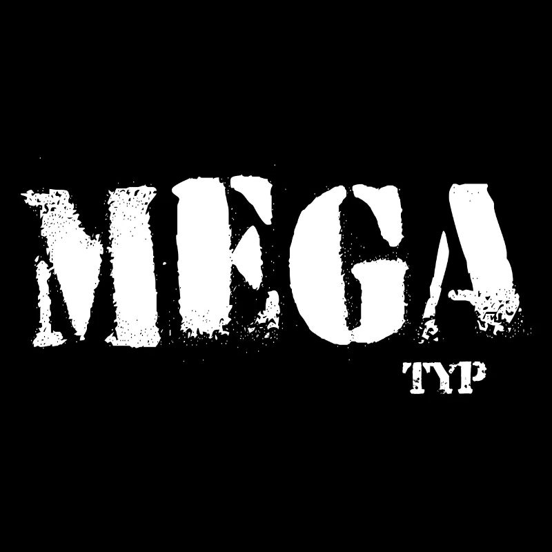 Mega Typ Grunge Schriftzug ego