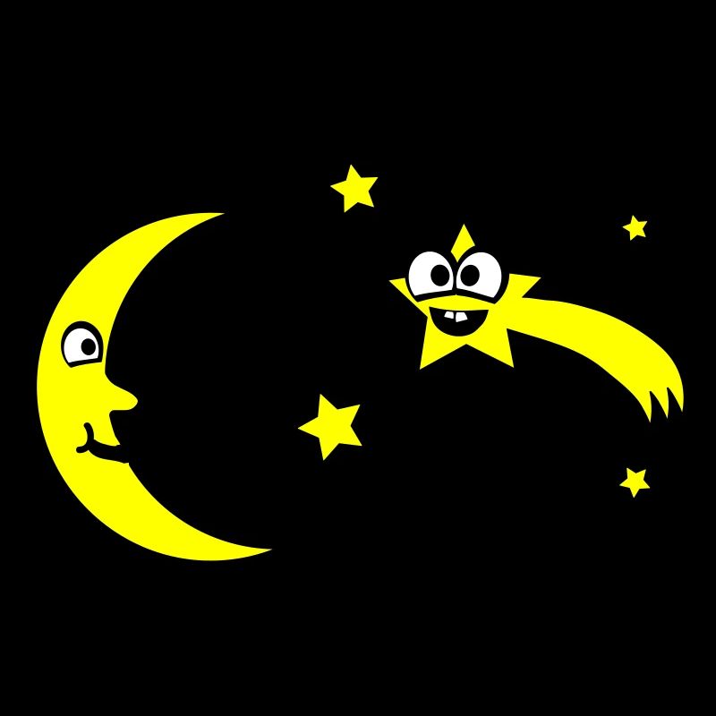 Moon and stars