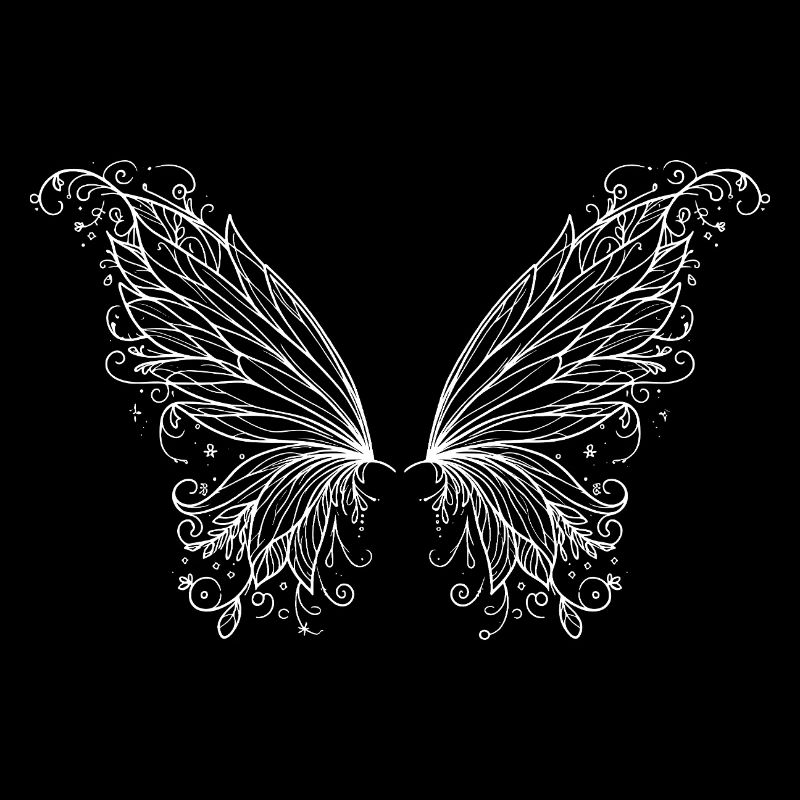 Wings, delicate white transparent