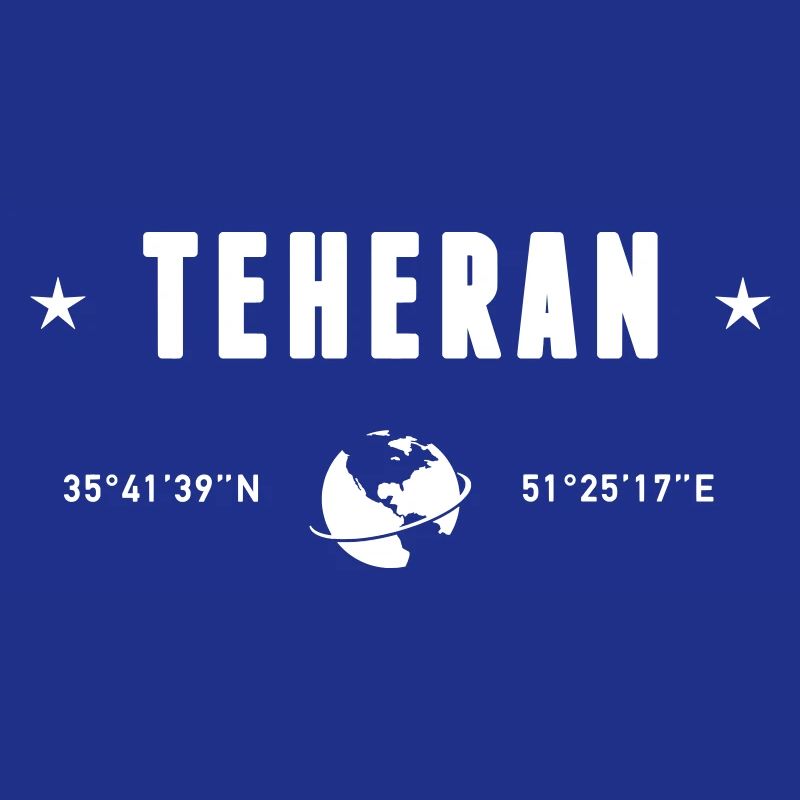 Tehran Iran Coordinates Planet Earth White