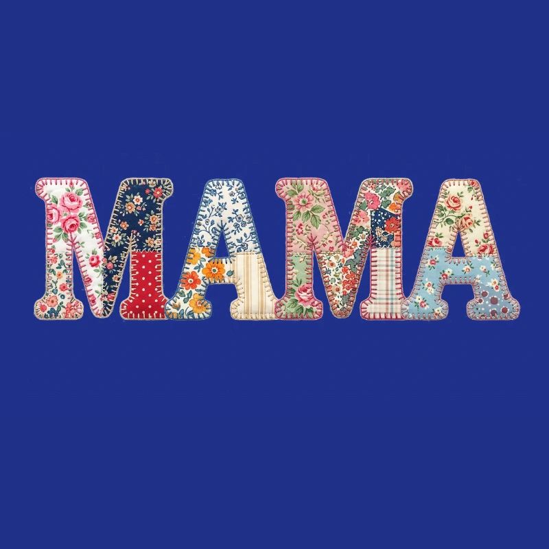Mama Patchwork Blumen Vintage Muttertag Design