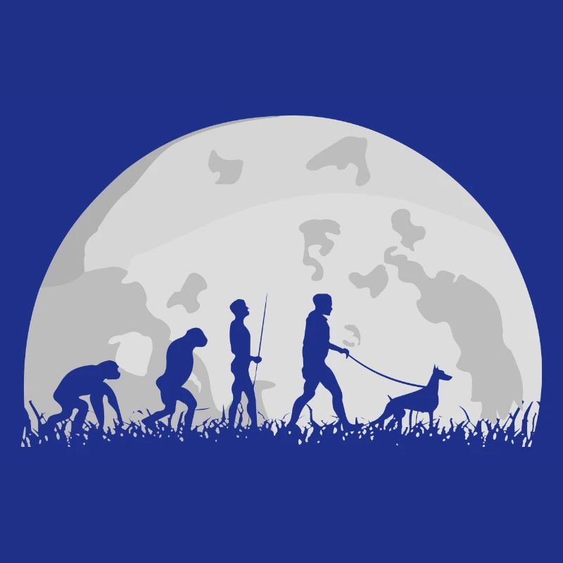 Dobermann propriétaire de chien Evolution Lune Silhouette