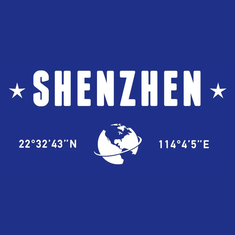 Shenzhen China Coordinates Planet Earth White
