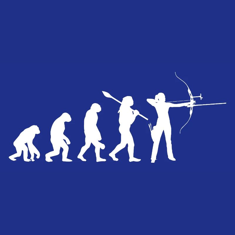 Evolution der Bogenschießfrau Bogenjägerin Sportgeschenk