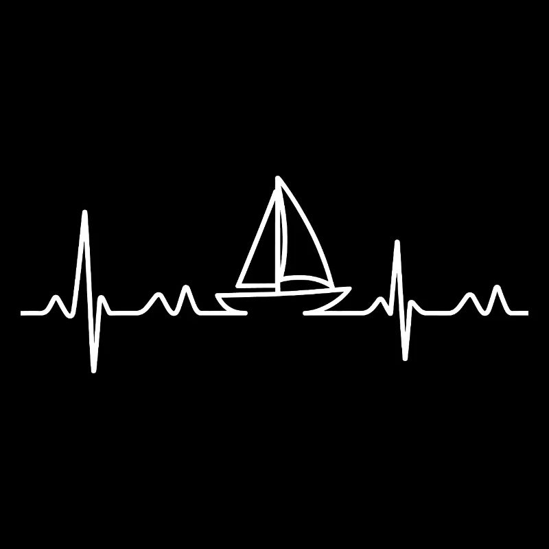 Heartbeat Sailboat Silhouette