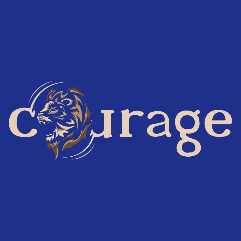 Courage Courage Lion Motivation Force Strength Logo