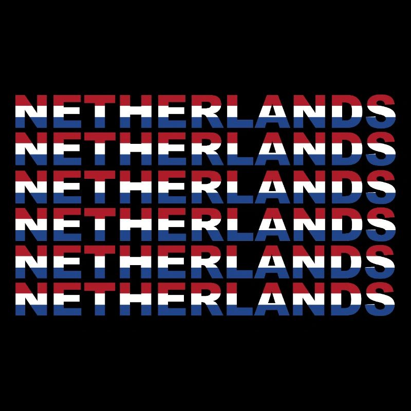 Netherlands Text in Flag Colors